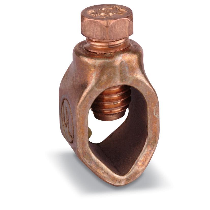 Blackburn E-Z Ground JAB58H Type JAB Non-Insulated Grounding Rod Clamp, 5/8 in Rod, 8 to 1/0 AWG Conductor, Copper